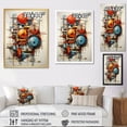 thumbnail image 4 of Designart "Assemblage Geometric Constructivism Dynamic painting III" Abstract Floater Framed Canvas Print, 4 of 7