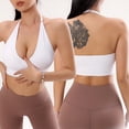 thumbnail image 4 of Sujetador de talla grande para mujer, con copa triangular, sin aro, elástico, sin dejar huellas, con escote colgante y espalda ajustable, 4 of 6