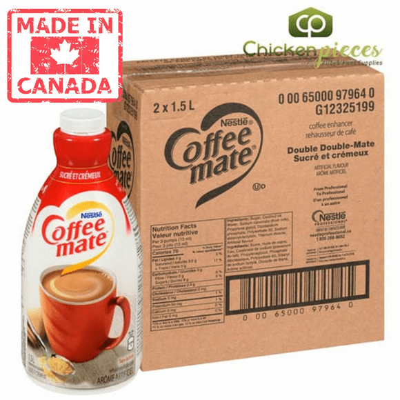 Coffee Mate Creamer Coffee Double Double Pump Bottle 1.5L/50.72oz (2/Case) - Canadian Made
