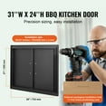 thumbnail image 3 of KFFKFF Barbecue Access Portal, Dimensions 31W x 24H Inch, Dual Exterior Cooking Area Entry, Chilled Plate Inset Door, Vertical Wall Entry with Grips, Suitable for Barbecue Island, 3 of 9