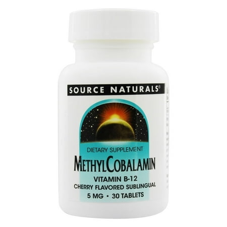 Source Naturals - MethylCobalamin Vitamin B12 Sublingual Cherry 5 mg. - 30