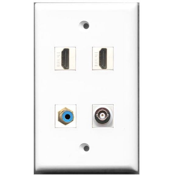 RiteAV - 2 Port HDMI 1 Port RCA Blue 1 Port BNC Wall Plate