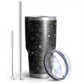 thumbnail image 2 of 30oz Black Gold Zodiac Sun Moon Pattern Tumblers Stainless Steel Tumbler with Lid and Straw,Vacuum Insulated Double Wall Travel Tumbler Cups Mug with Cleaning Brush for Coffee,Tea, 2 of 7