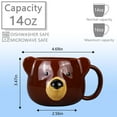 thumbnail image 2 of Taza de cerámica ToCooto Bear de 414 ml, color marrón, 2 of 8