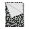 thumbnail image 2 of Black and White Soft Flannel Fleece Blanket, Abstract Yarn Balls Thread Motifs and Dots Boho Style Knitting Concept, Cozy Plush for Indoor and Outdoor Use, 50" x 70", Black and White, by Ambesonne, 2 of 5