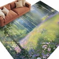 thumbnail image 6 of Spring Daisy Flowers Area Rug 5x8 Washable Rug Non Slip Green Tree Leaves Forest Natural Scenery Large Area Rug Soft Stainresistant Indoor Floor Carpet for Living Room Bedroom Home Office Dining Room, 6 of 8