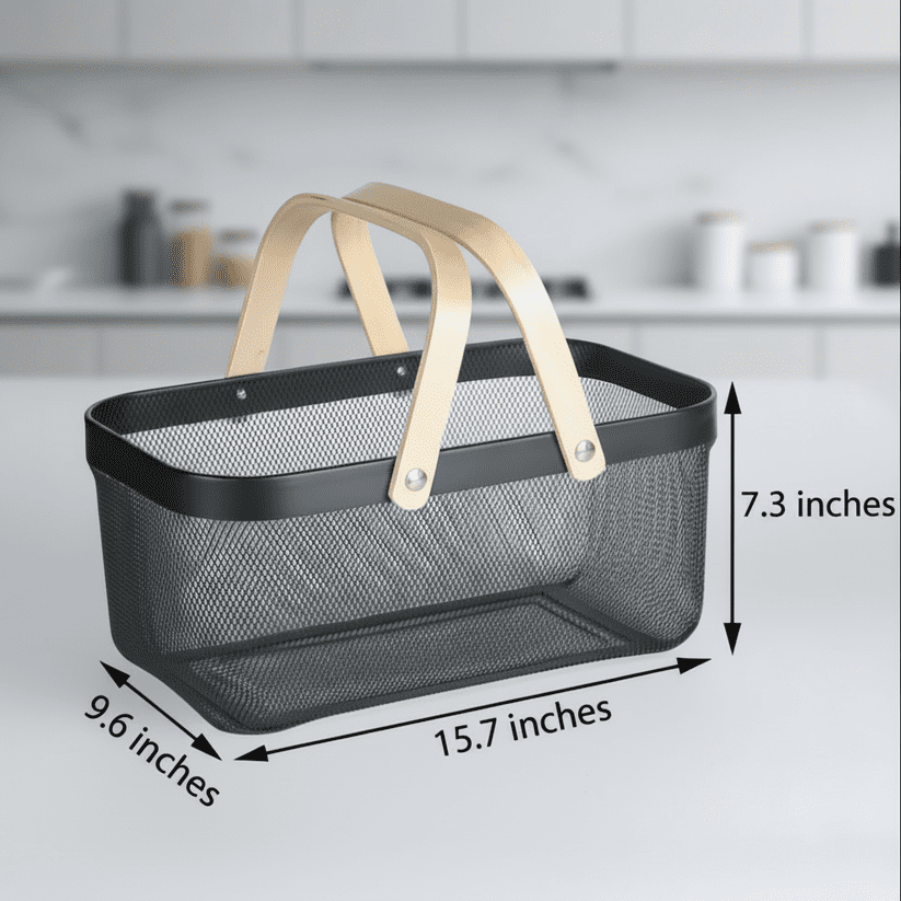Eco-friendly Household Basket, Black, 18qt, Two Handles