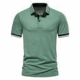 thumbnail image 1 of Camiseta de manga corta informal de moda de verano, camiseta ajustada con solapa superior para hombre Pompotops oipoqjl44532, 1 of 9