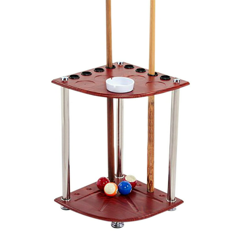 OUKANING 8 Pools Cue Rack Stick Holder Floor Stand Wooden Billiard Stick  Cue Rack Billiard Table Accessories 