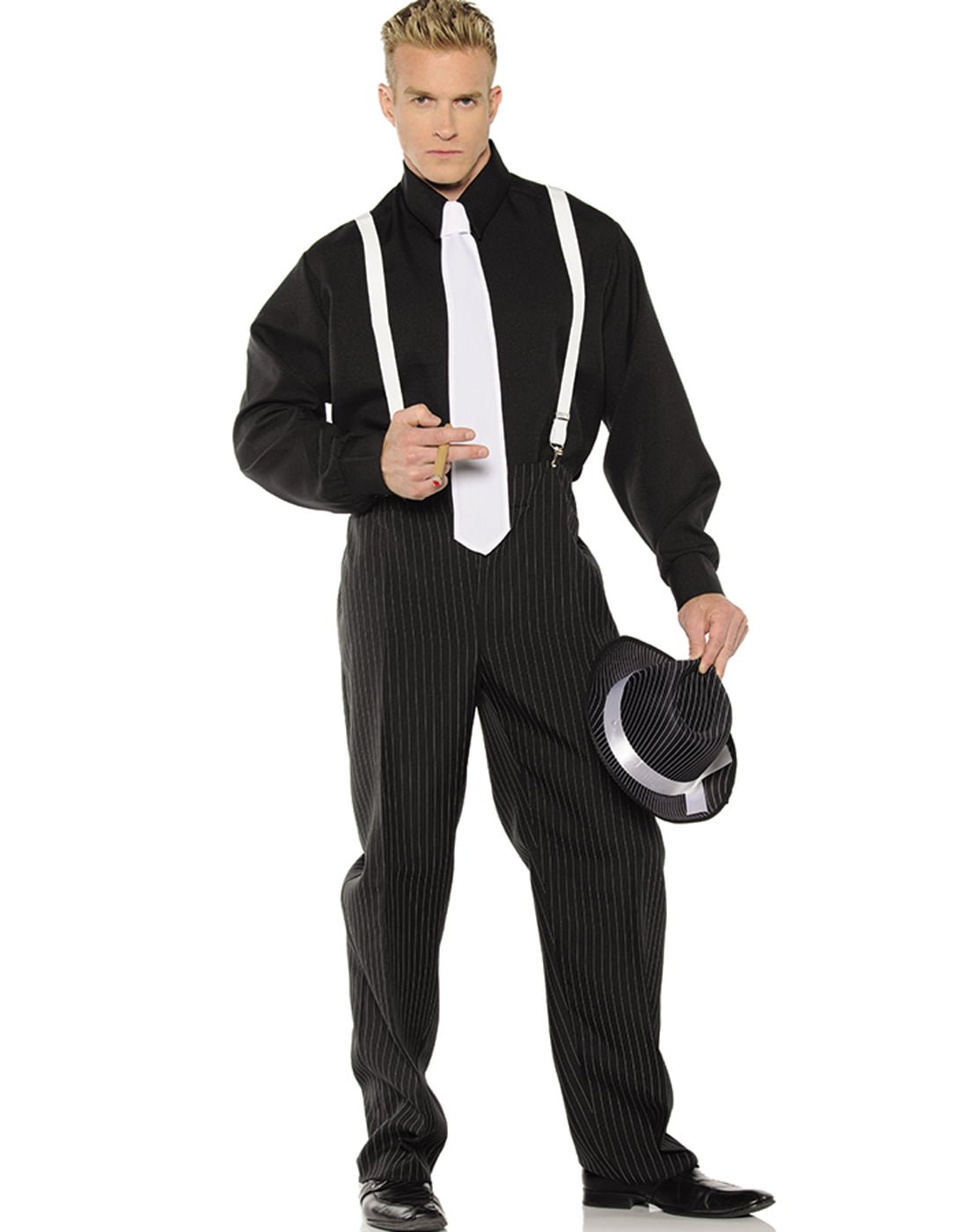 1920'S Black Pinstripe Gangster Mobster Mens Halloween Costume ...