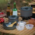 thumbnail image 4 of Juego de utensilios de cocina para acampar, vajilla para exteriores para 2-3 personas, para senderismo y Picnic, 10 Uds., 4 of 9