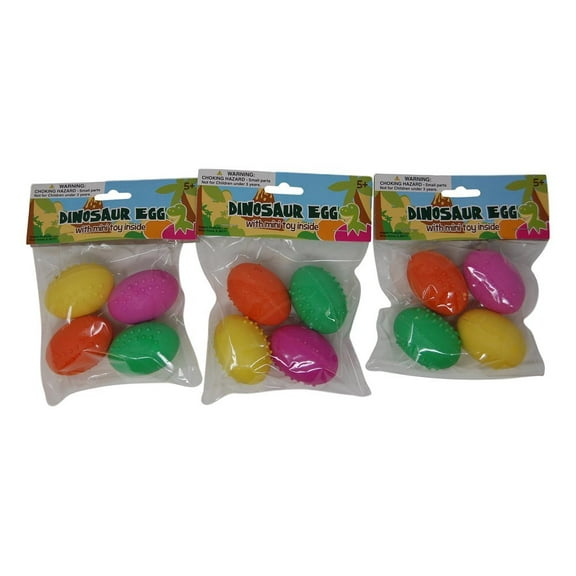 Prefilled Easter Eggs - Dinosaur Eggs With Mini Toy Inside (12 Eggs Total)