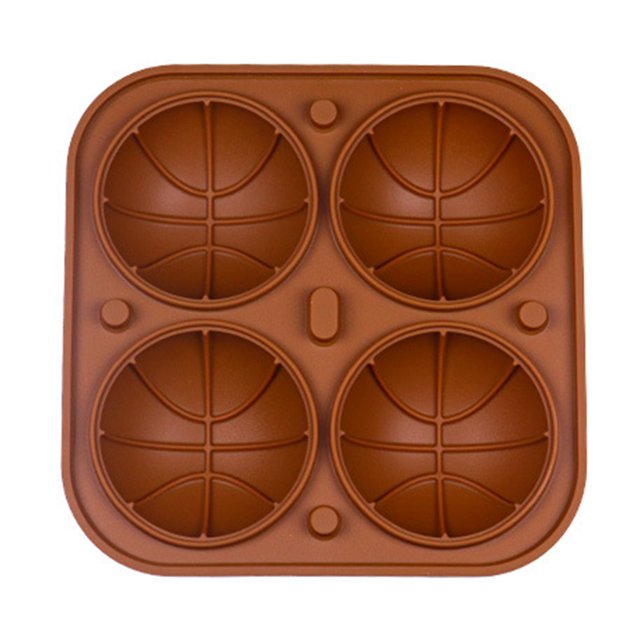 CSChome Ice Ball Maker Non-Easily Demoulding Ice Cube Funnel Design: DIY Silicone Basketball Rugby Shape Ice Sphere Kitchen Mold