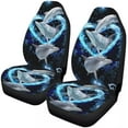 thumbnail image 1 of Adorable Dolphin Heart Seat Covers for Cars Full Set Auto Protector Universal Fit SUV Van Sedan, 2 Pieces, 1 of 6