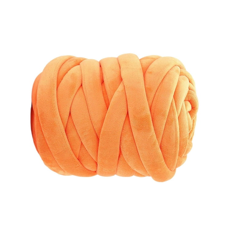 0.55lbs Chunky Yarn Jumbo Tube Yarn for Arm Knitting Crocheting Finger  Weave Orange