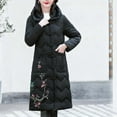 thumbnail image 3 of Cutuoiiu Women's Mid To Long Style Pan Mouth Quilted Jacket Embroidered with Thickened Warm Jacket Gifts, 3 of 5