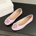 thumbnail image 5 of hoksml Women Round Toe Ballet Flats, Fabric Flower Decor PU Upper Slip On Casual Dress Flat Shoes, 5 of 9