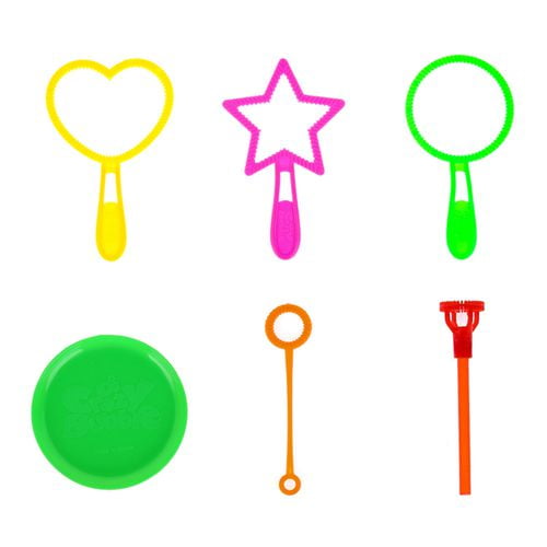 PWFE 6pcs Blowing Bubble Set Big Bubble Wands Toy Set Bubble Wand Bulk