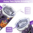 thumbnail image 5 of Halloween Pumpkin Insulated Tumblers Happy Halloween Pumpkin Coffee Travel Mug with Straw,Thermal with Lids for Hot and Cold Drinks for School Camping 40 oz Spooky Tumbler, 5 of 7