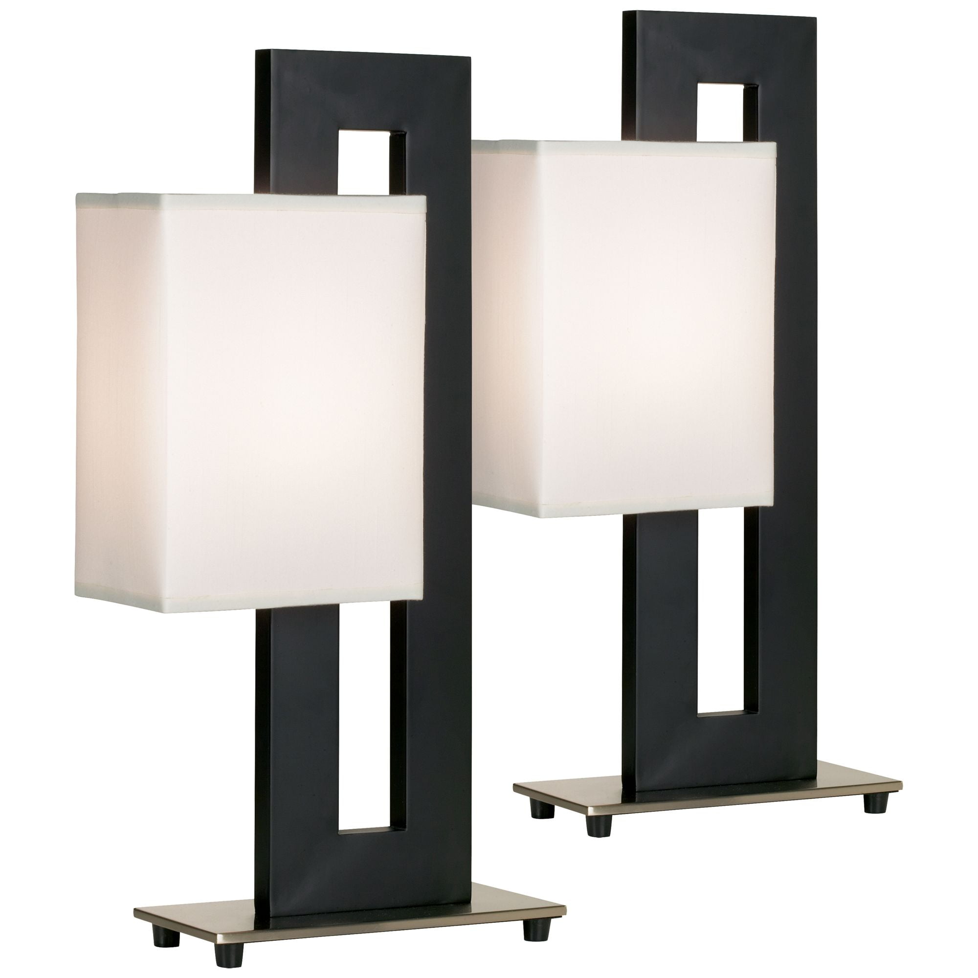 360 Lighting Modern Accent Table Lamps Set of 2 Black Floating Square