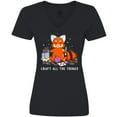 thumbnail image 3 of Inktastic Red Panda Craft All The Things Women's V-Neck T-Shirt, 3 of 5