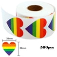 thumbnail image 4 of MYG 500pcs Pride Stickers Rainbow Heart Shaped Labels Adhesive Stickers, 4 of 10