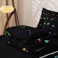 thumbnail image 5 of Manfei Kawaii Pet Zipper Full Size Comforter Sets with Fitted Sheet and 2 Pillowcases, Neon Cat Kitten Zipper Bedding Set, Dark Neon, Black Reversible, 4pcs, 5 of 7