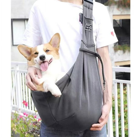 Folding Dog Backpack Breathable Pet Outgoing Bag Pet Bag Shoulder Crossbody Cat Bag dark grey