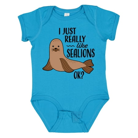 

Inktastic I Just Really Like Sea Lions Ok Gift Baby Boy or Baby Girl Bodysuit