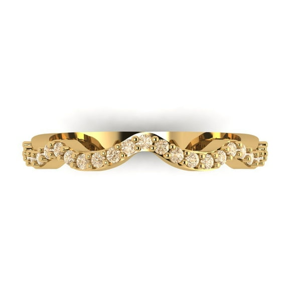 0.23 ctw Wedding Band for Women - 18K Yellow Gold Natural Morganite Stackable Eternity Ring