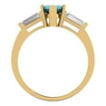 thumbnail image 4 of Clara Pucci 14K Yellow Gold 2ct Turquoise Three-Stone Ring for Women, 4 of 7