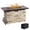 Buff, variant on 43" Propane Gas Faux Stone Fire Pit Table Outdoor Rectangular Firepit 50,000 BTU with Lid,Glass Wind Guard,Bead,Waterproof Cover,Buff
