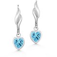 thumbnail image 3 of Gem Stone King 1.90 Ct Heart Shape Swiss Blue Topaz 925 Sterling Silver Earrings, 3 of 3