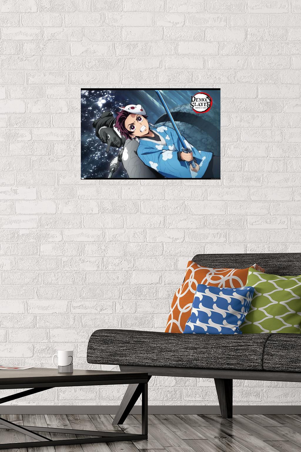 Demon Slayer - Tanjiro & Urokodaki Forest Wall Poster, 14.725" x 22.375"