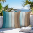 thumbnail image 3 of Teal Brown Ombre Outdoor Pillow Covers 16x16 Inch Throw Pillow Covers Set of 2 Waterproof Decorative Pillow Cases Vintage Country Wooden Cushion Covers for Patio Furniture Garden Couch Sofa, 3 of 8