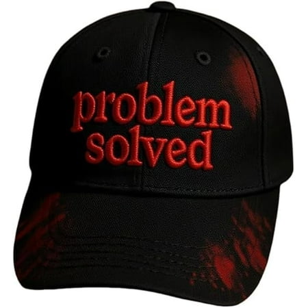 Kptki Unisex Casual Dark Blood Stain Hat Problem Solved Bloody Cap Problem Solved Bloody Hat