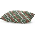 thumbnail image 4 of Green Red Plaid Velvet Oblong Lumbar Plush Throw Pillow Cover/Shams Cushion Case - 16x24in - Decorative Invisible Zipper Design for Couch Sofa Pillowcase Only, 4 of 5