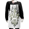 thumbnail image 1 of Fleur De Lis Kids Apron, Eagles on Fleur De Lis Emblem Power Victorian Creative Illustration, Boys Girls Apron Bib with Adjustable Ties for Cooking Baking Painting, Tan White, by Ambesonne, 1 of 2