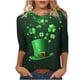 thumbnail image 3 of TaTaai St. Patrick's Day Women's Casual Print Round Neck 3/4 Sleeve T-Shirt Loose Top Gift, 3 of 5