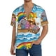 thumbnail image 1 of Fotbe Rainbow Animals on Noah's Ark Camisa Estampada de Manga Corta para Hombre, Casual de Verano, Estilo Playero, Sin Arrugas-X-Large, 1 of 5