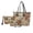 Brown-Bunny Floral, variant on LedBack Owl Floral Printed Handbag and Wallet Set 3 Pcs Top Handle Purses Zippered Cosmetic Bag Waterproof Shoulder Bag Tote Purses Wristlet Wallet for Travel Work, Brown