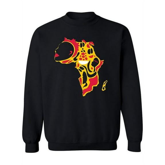 African Map Colorful Paint Sweatshirt Women -Image by Shutterstock, Female x-Large
