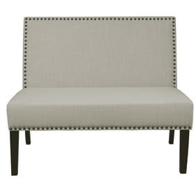 Baxton Studio Owstynn Gray Linen Modern Banquette Bench Walmart Com