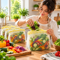 thumbnail image 4 of ITPCINC Reusable Silicone Food Storage Bags, 1 Gallon Leakproof Freezer & Microwave Safe Reusable Bags, BPA-Free Stand-Up Silicone Bags, Lemon Yellow, 3-Pack, 4 of 5