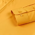 thumbnail image 6 of CTPDG Stretch Mens Dress Shirts Solid Color Turndown Collar Long Sleeve Wrinkle-Free Formal Shirt Business Casual Muscle Fit Button down Shirts Gold XS, 6 of 8