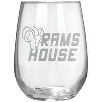 Los Angeles Rams Etched 17oz. Rally Cry Stemless Wine Glass