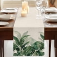 thumbnail image 2 of Table Runners 72 Inches Long Dress Scarves, Palm Leaves Tropical Farmhouse Kitchen/Dining Table Runner, Coffee Tablerunners, Green Botanical Summer Linen 18x72 Inch, 2 of 7
