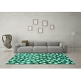 thumbnail image 3 of Ahgly Company Indoor Round Abstract Turquoise Blue Modern Area Rugs, 7' Round, 3 of 4