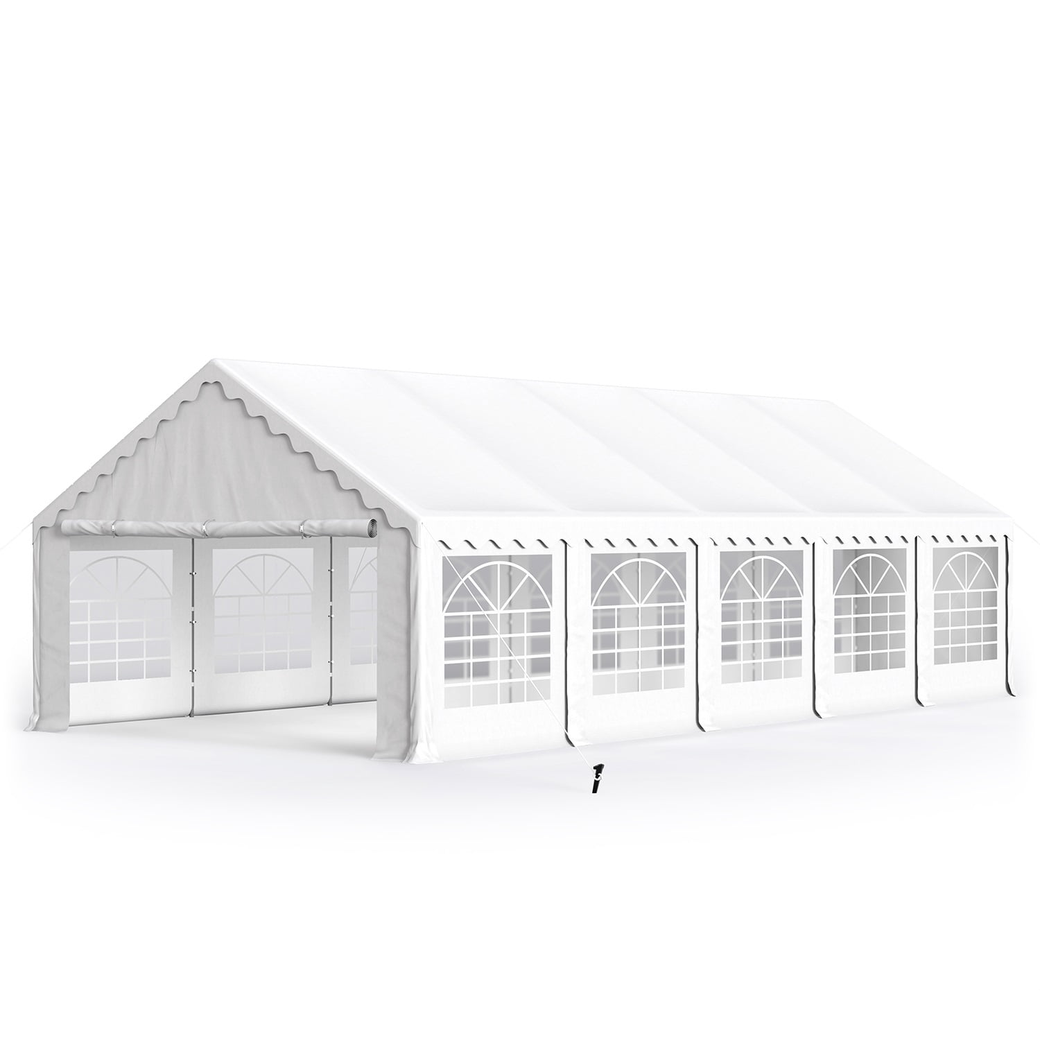 Summit Living 16’ x 32’ Party Tent with 10 Removable Sidewalls Outdoor Event Canopy Tents for Outside - White
