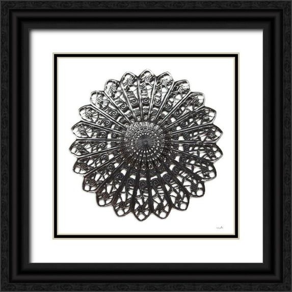Sophie 6 20x20 Black Ornate Wood Framed with Double Matting Museum Art Print Titled - Filigree II